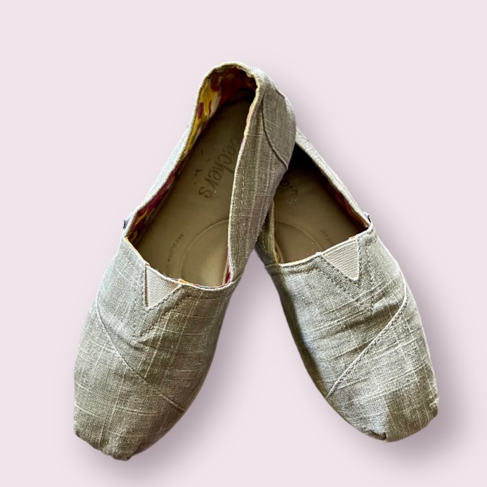 Skechers Espadrille Slip On Memory Foam Shoes in Tan